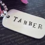 Dog Tag-personalized Necklace-hand Stamped..