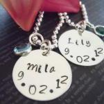 Two Personalized Sister Necklace Or Friends..