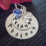 Hand Stamped-custom Name-sterling Silver-mommy..