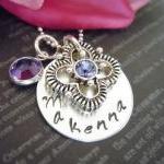 Wedding-purple-flower Girl Necklace-personalized..