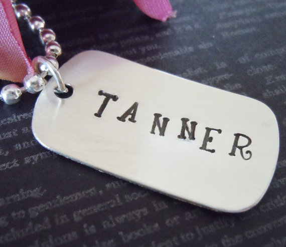 Dog Tag-personalized Necklace-hand Stamped Jewelry-custom Necklace