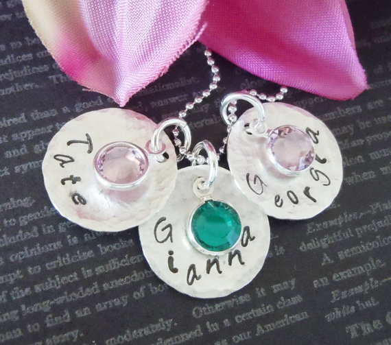 Personalized Hand Stamped Jewelry-mother Necklace-mommy Necklace-personalized Jewelry-custom Jewelry