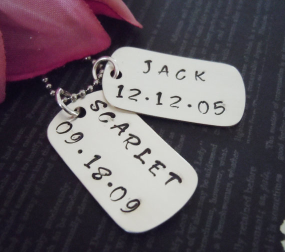 Dog Tag-personalized Jewerly-hand Stamped Jewelry-childrens Necklace-charm